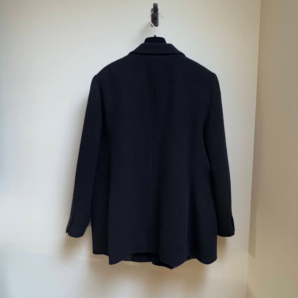 Nordstrom Classic Black Wool Oversized Blazer / Half-Coat View 3